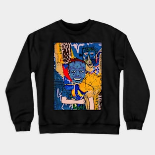 MaleMask NFT named Luc with PixelEye Color and BlueSkin Color - Street Art Style Crewneck Sweatshirt